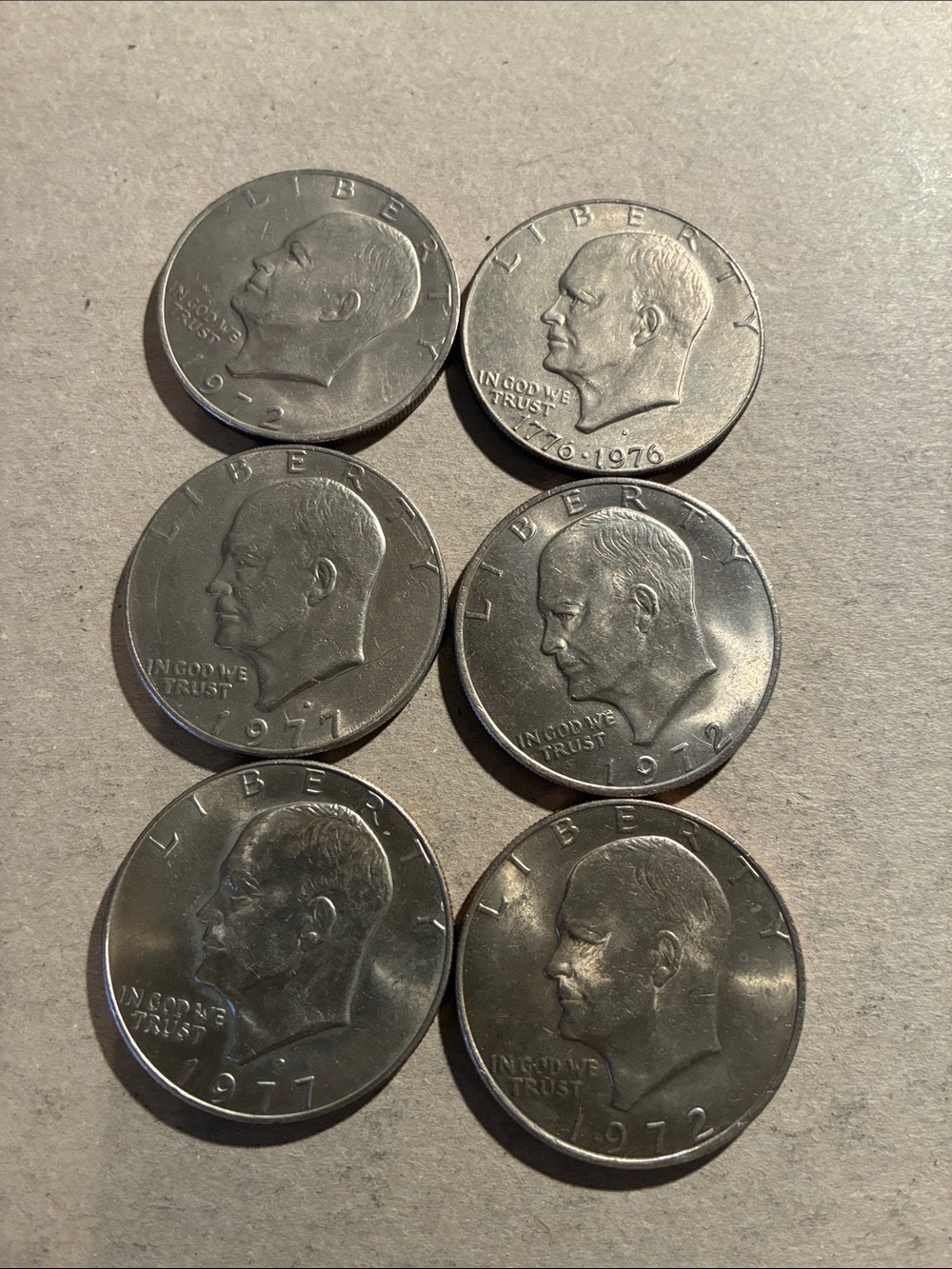 Eisenhower $1 coins
1972, 1977 and 1776-1976